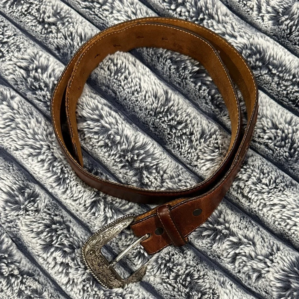 Tony Lama men’s brown western leather belt size 36